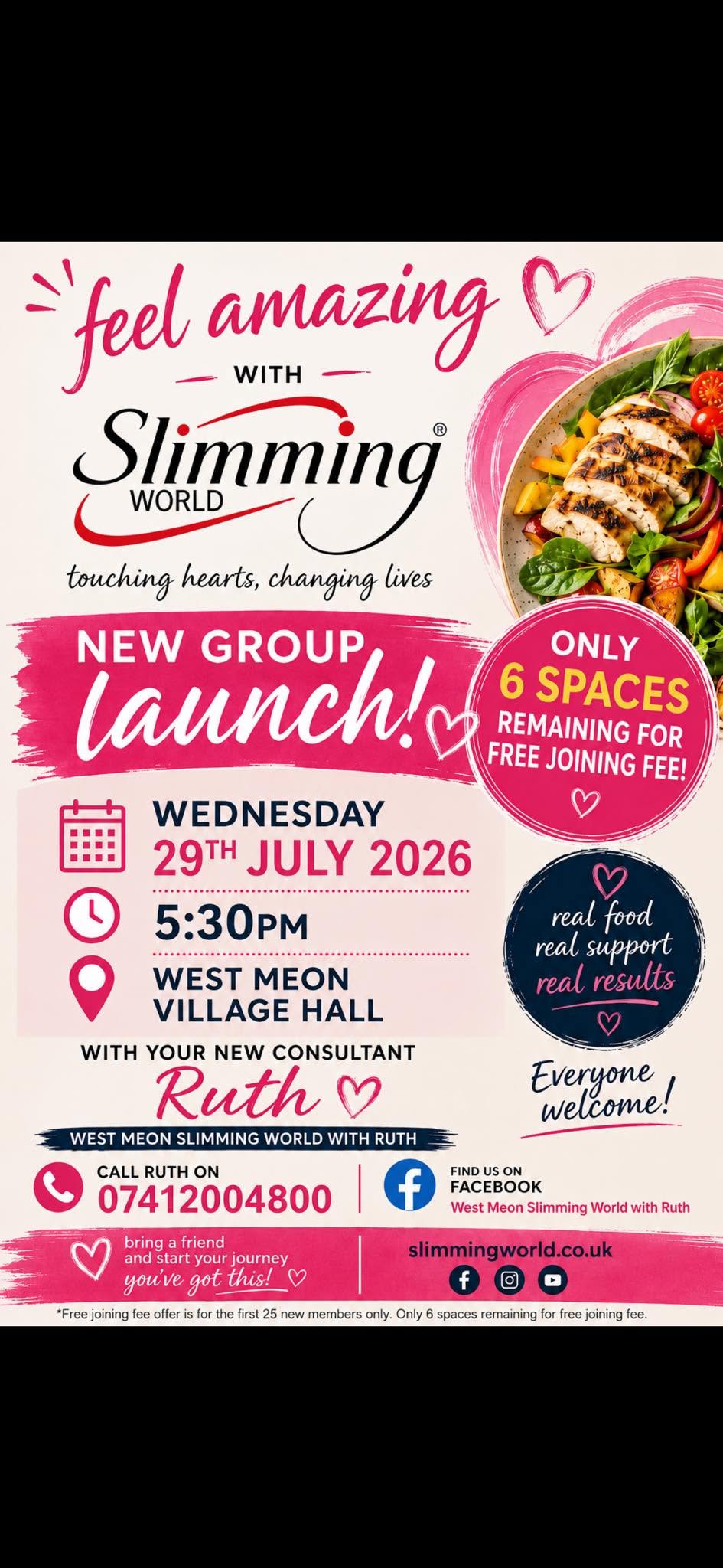 West Meon Slimming World new group launch poster