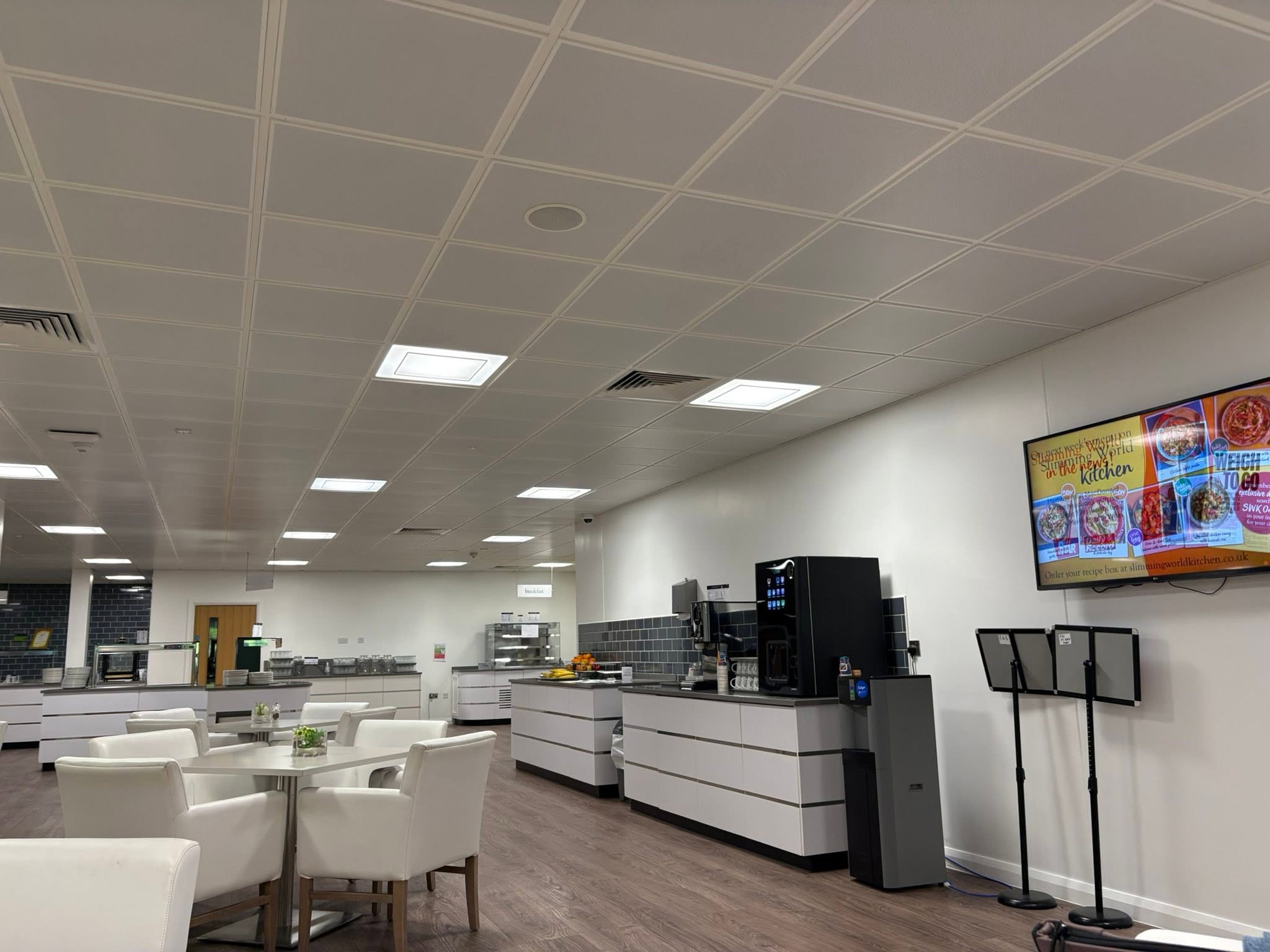 The group meeting and dining space