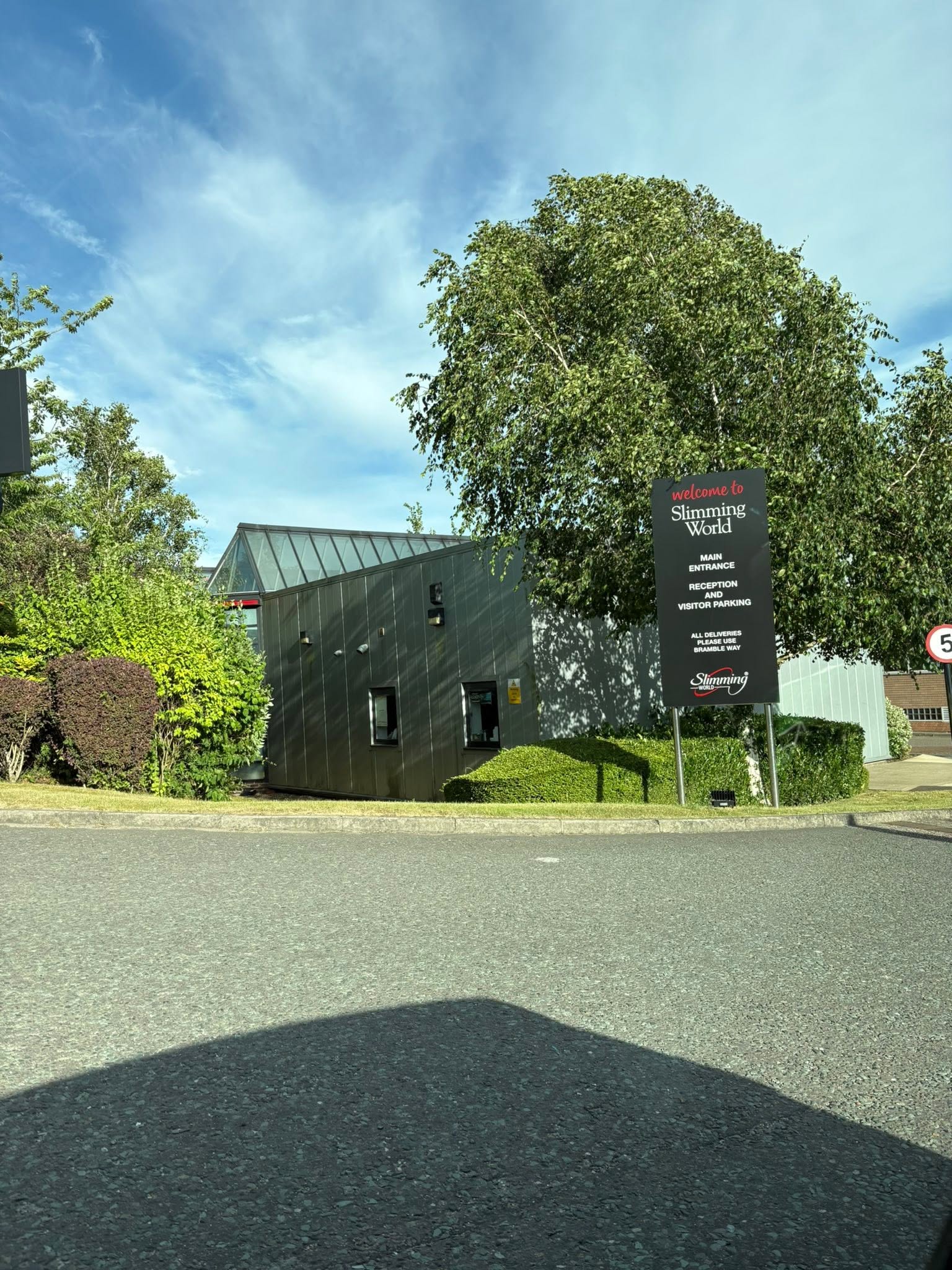West Meon Village Hall with Slimming World welcome signage