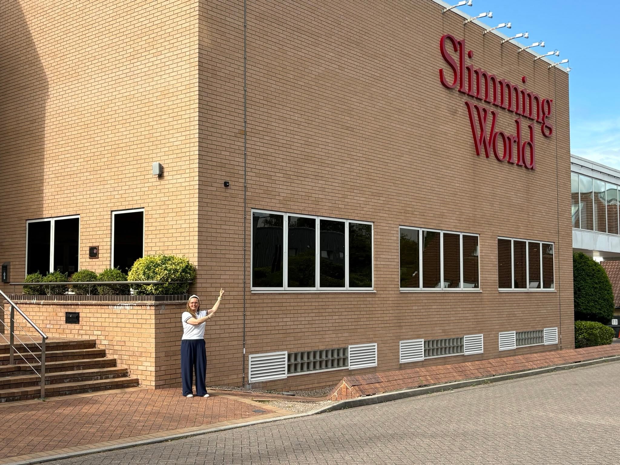 Ruth outside the Slimming World venue entrance