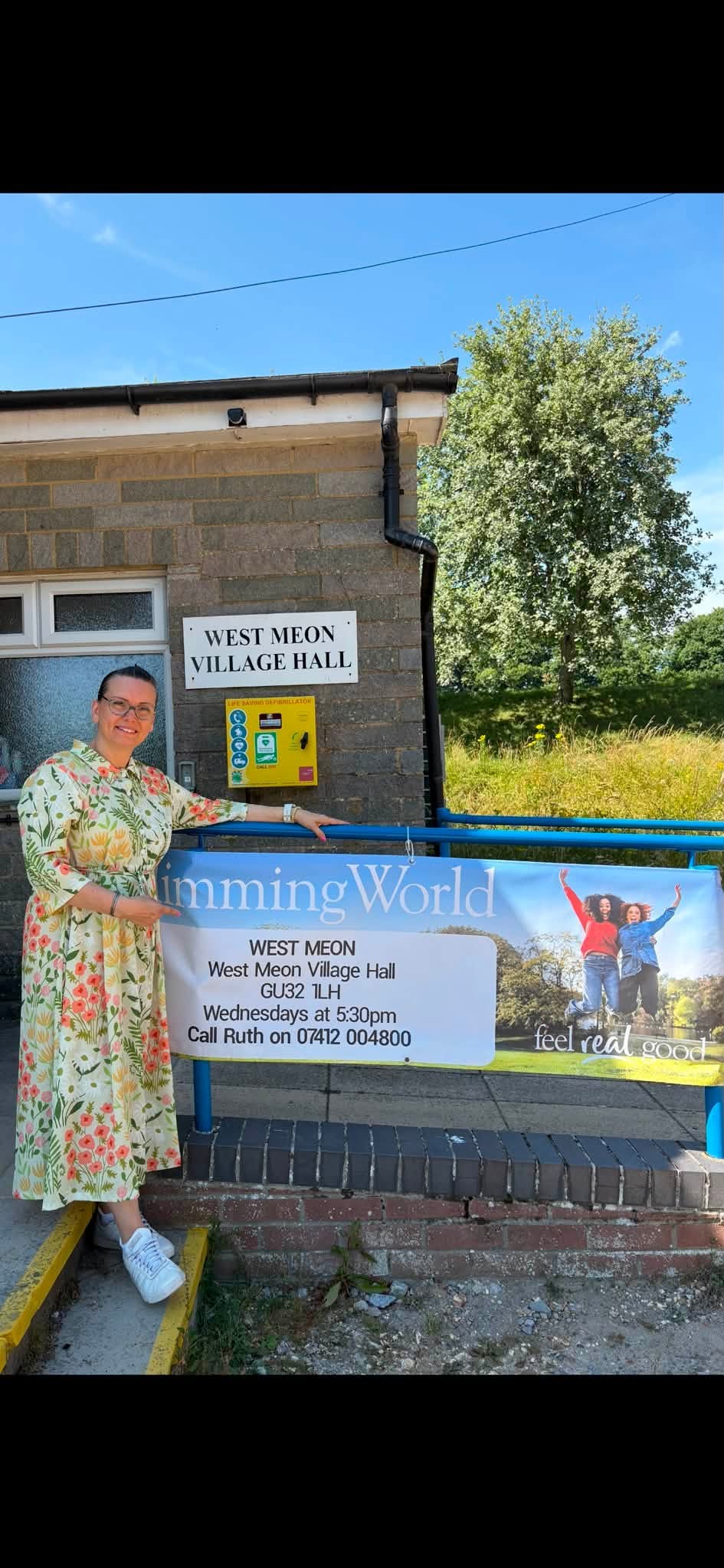 Ruth promoting West Meon Slimming World at the village hall